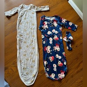 Copper Pearl Knotted Newborn Sack + Floral Knotted Sack